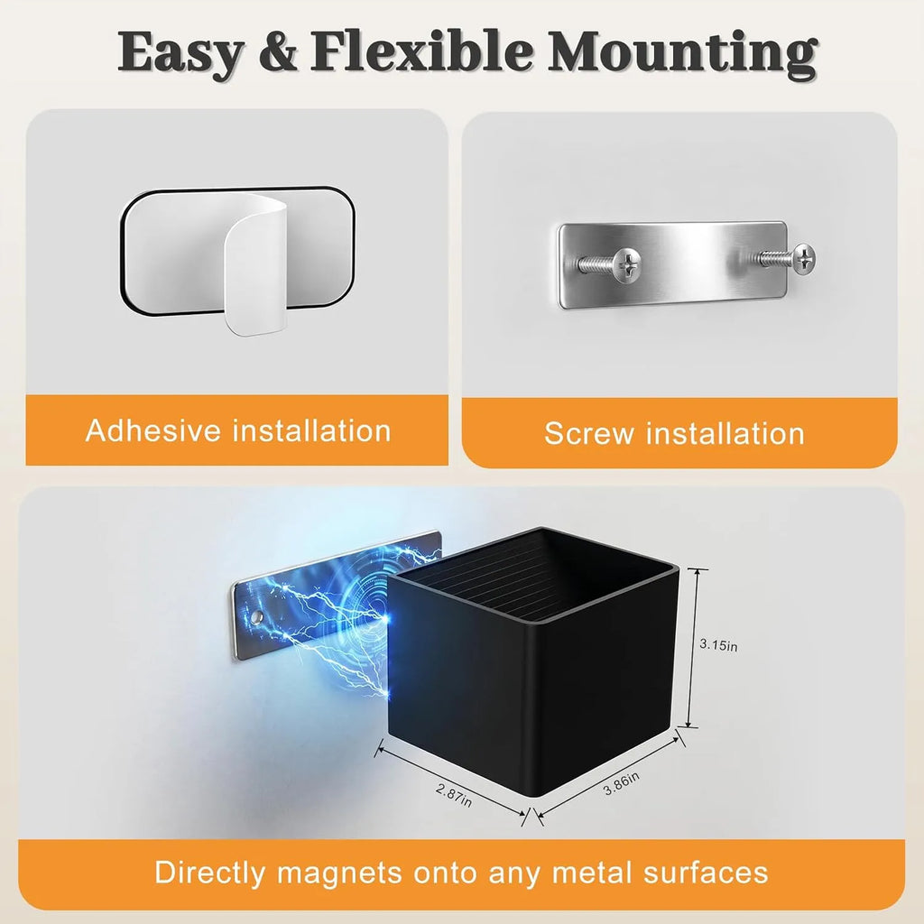 Black Rechargeable Motion Sensor Wall Lights – Magnetic Wireless LED Sconces, 2-Pack