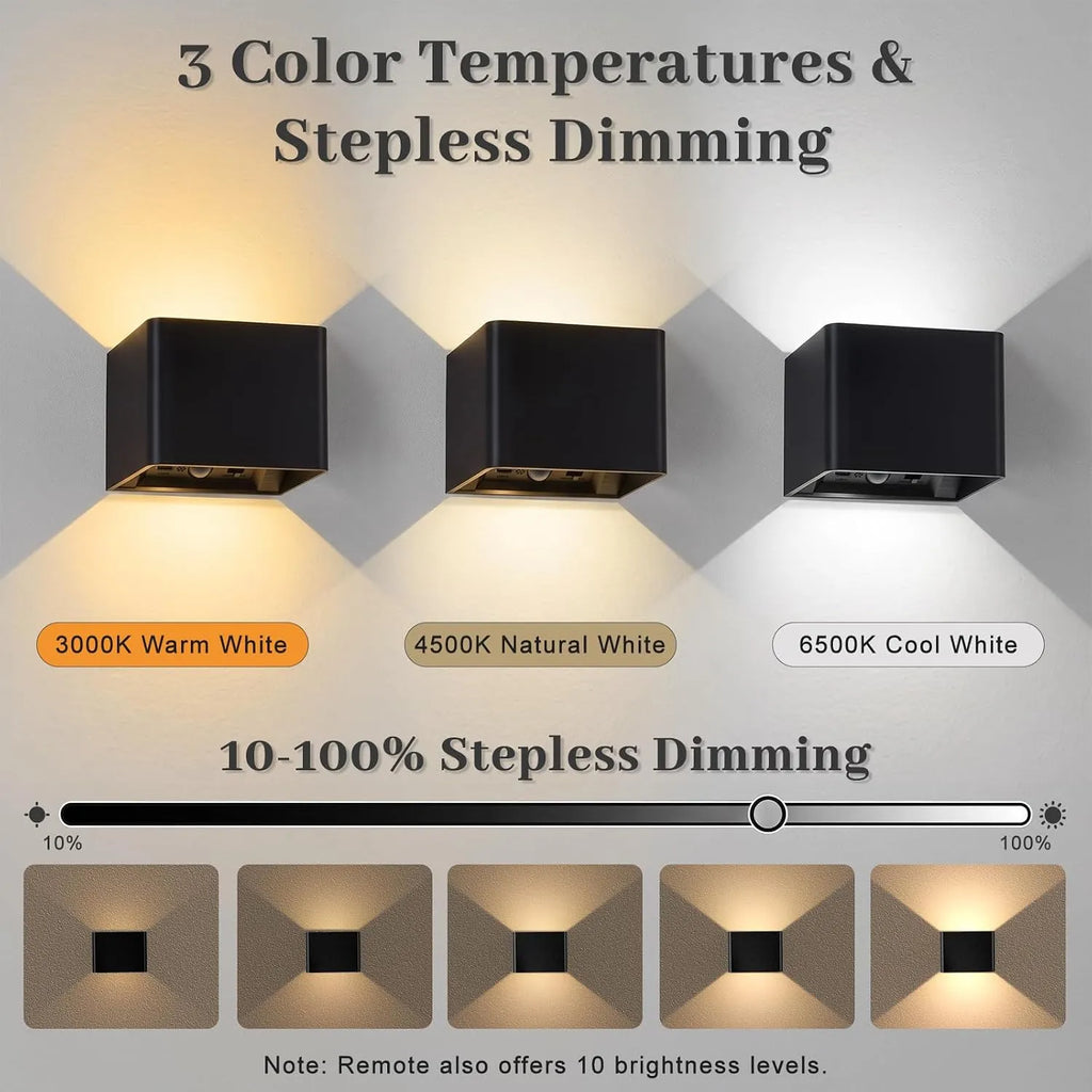 Black Rechargeable Motion Sensor Wall Lights – Magnetic Wireless LED Sconces, 2-Pack