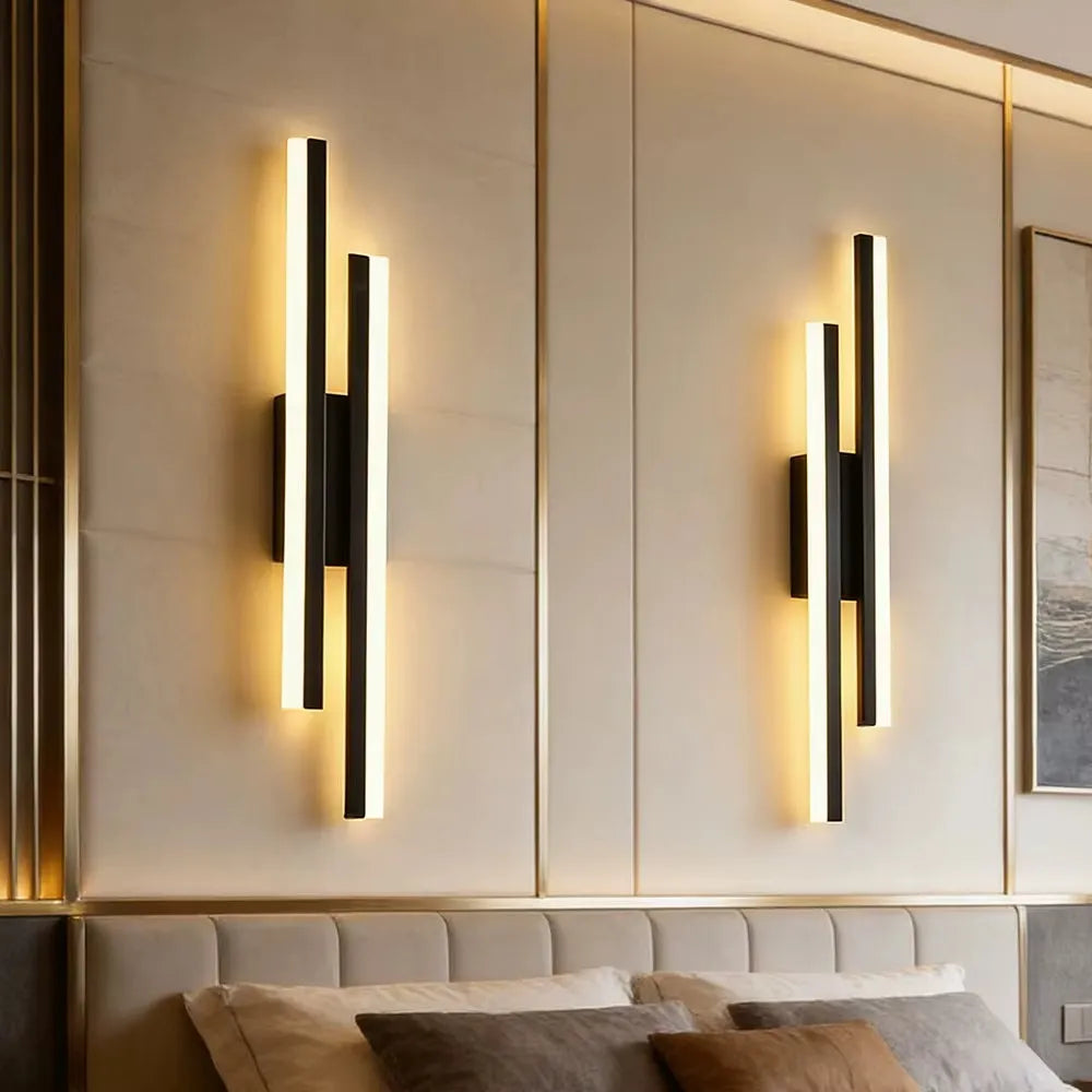 Modern Black LED Wall Wall Lamp – Minimalist Bedside & Living Room Light
