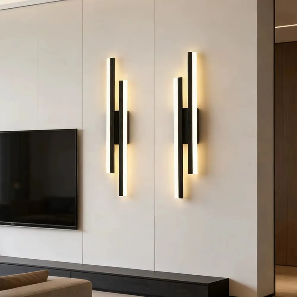 Modern Black LED Wall Wall Lamp – Minimalist Bedside & Living Room Light