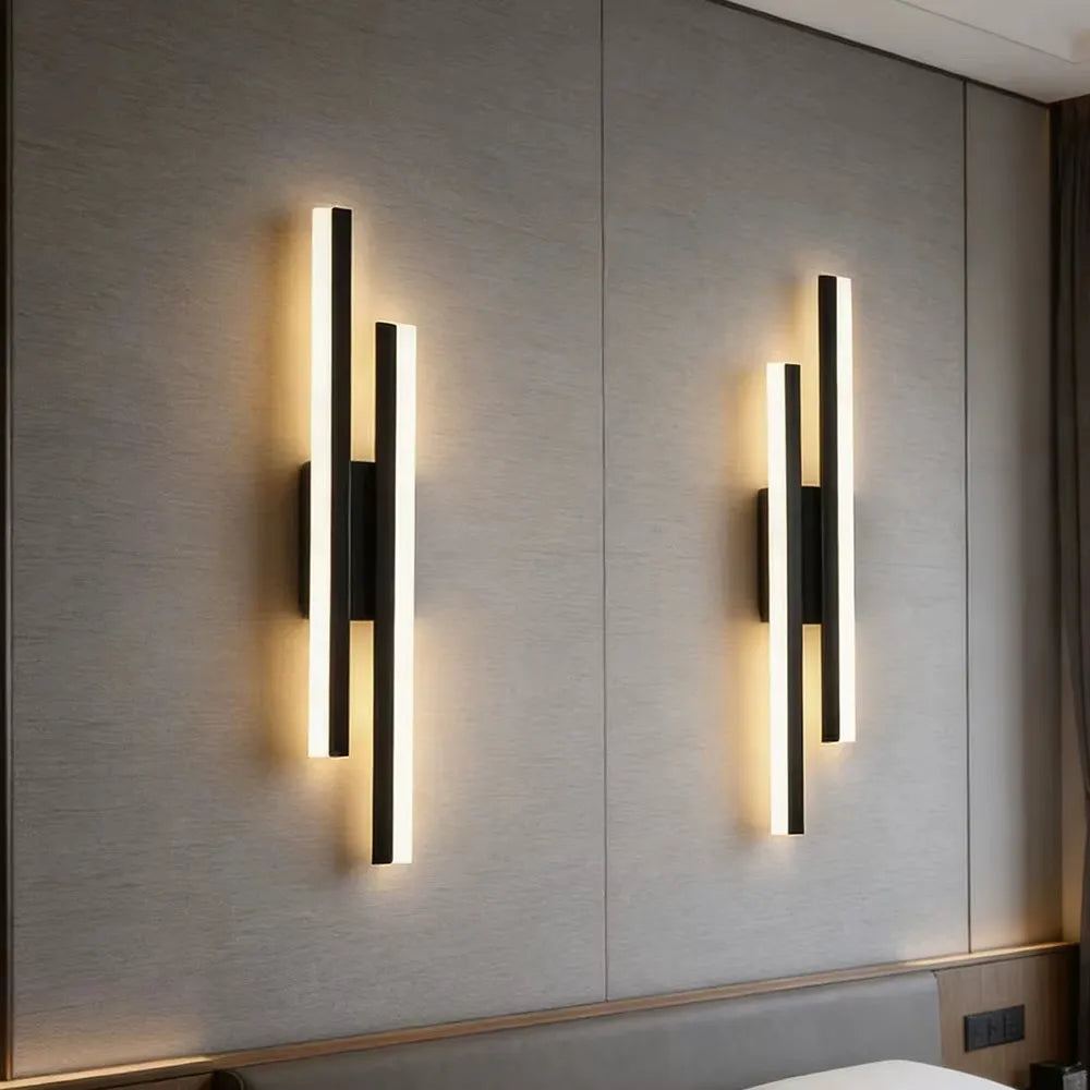 Modern Black LED Wall Wall Lamp – Minimalist Bedside & Living Room Light