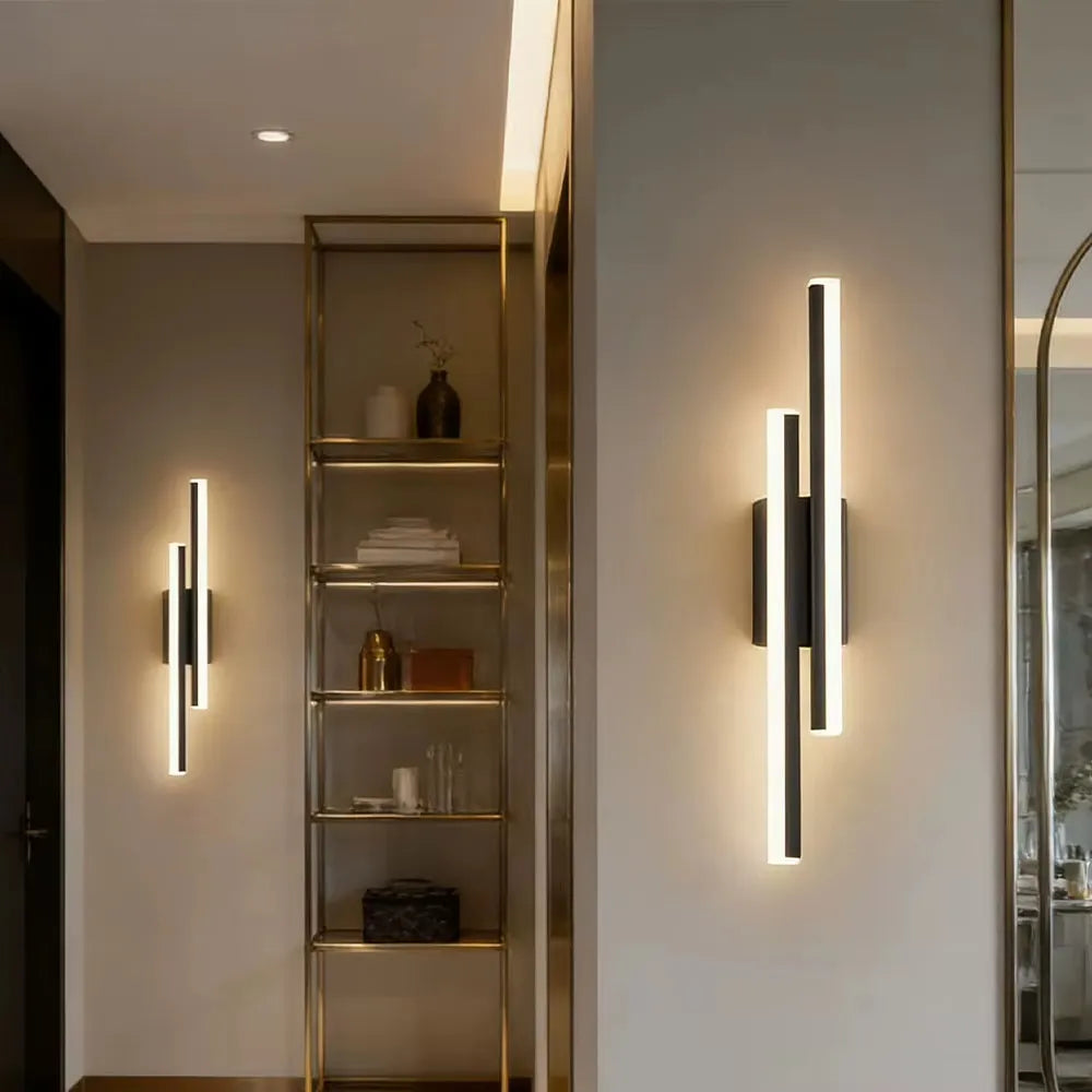 Modern Black LED Wall Wall Lamp – Minimalist Bedside & Living Room Light